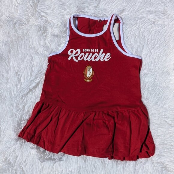 Other - Red & White Girls’ Sleeveless Sports Dress – “Born to Be Rouche” 2T, 3T